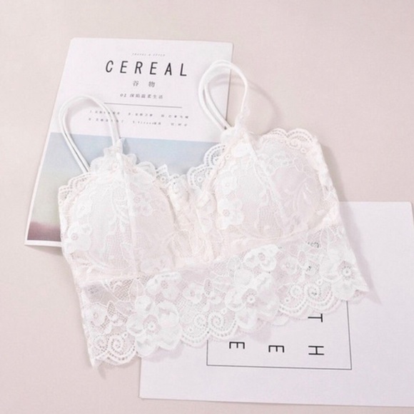 Other - Lace Overlay Bralette • WHITE